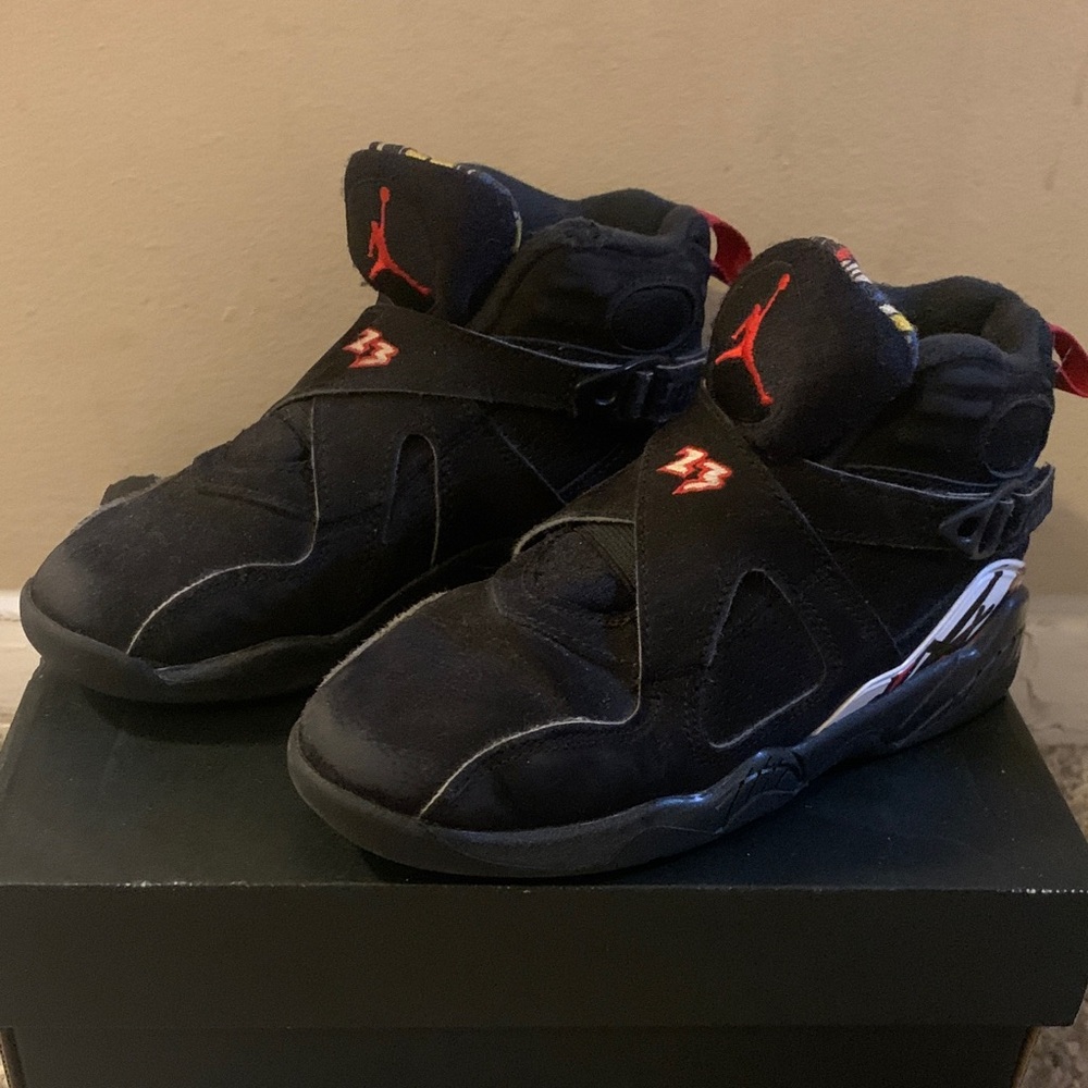 Jordan Kids Black Sneakers with Red Highlights